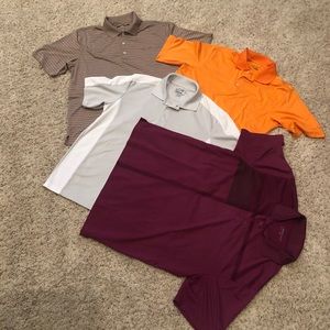 4 mens dry fit golf shirts size large